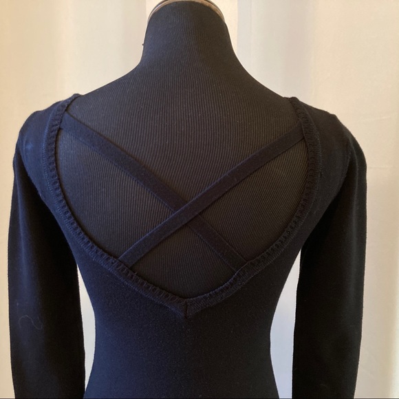 Sparkly Bebe logo XS long sleeve black dress - Picture 3 of 4